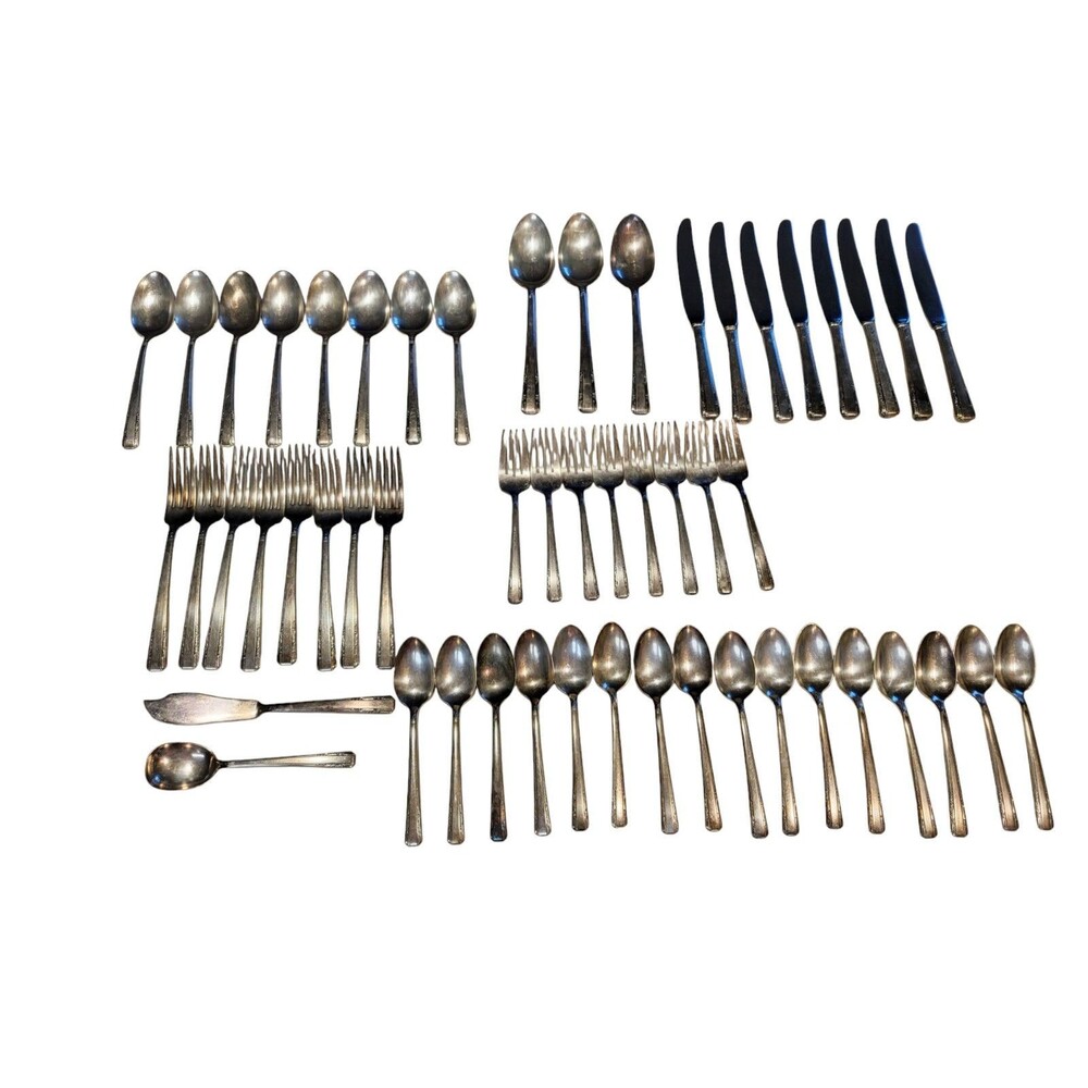 Entire Set 1948 Wallace Harmony House Quad Silver Plate Flatware Sears Signed
